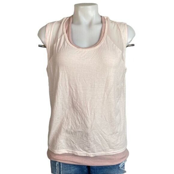 Tangerine Tops - Tangerine Layered Tank Mauve Light Pink Tank Top Size S